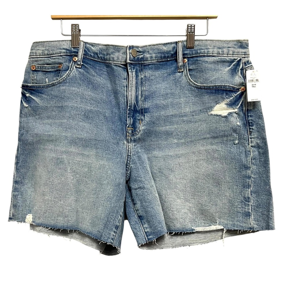 Gap Shorts Women's 16T Blue 5.5" Short Mid Rise Bermuda Denim Distressed Stretch